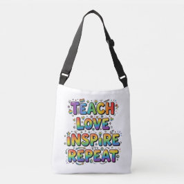 Personalized Teach Love Inspire Repeat Teacher クロスボディバッグ
