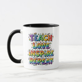 Personalized Teach Love Inspire Repeat Teacher マグカップ