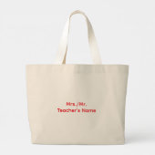 Personalized Teach Love Inspire Repeat Teacher ラージトートバッグ (裏面)