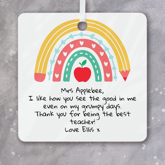 Personalized Teacher Appreciation メタルオーナメント