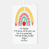 Personalized Teacher Appreciation メタルオーナメント (正面左)