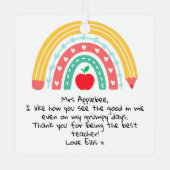 Personalized Teacher Appreciation メタルオーナメント (正面)