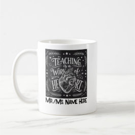 Personalized Teacher Appreciation Chalkboard Heart コーヒーマグカップ