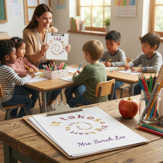 Personalized Teacher Appreciation Clipboard - Spir ミニクリップボード