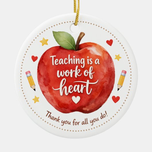 Personalized Teacher Appreciation Ornament セラミックオーナメント (正面)