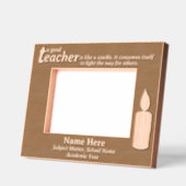 Personalized Teacher Candle Gift, Light on Dark レーザー彫刻フレーム (左)