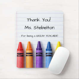 Personalized Teacher Crayon and Paper  マウスパッド