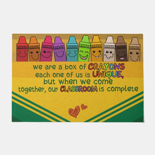 Personalized Teacher Doormat, Colorful Classroom  ドアマット (正面)
