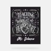 Personalized Teacher Gift Poster – Classroom Decor アクリルサイン (正面)
