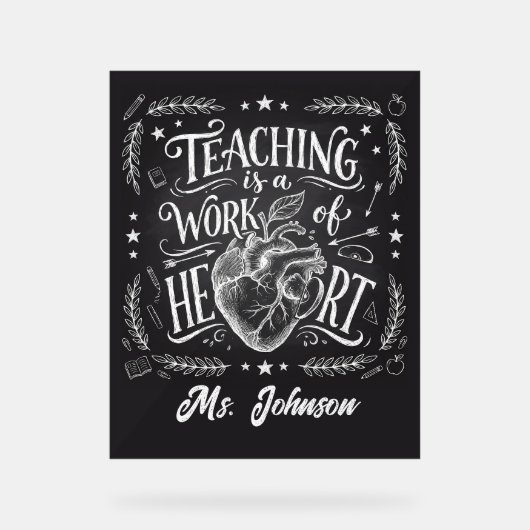 Personalized Teacher Gift Poster – Classroom Decor アクリルサイン (正面)