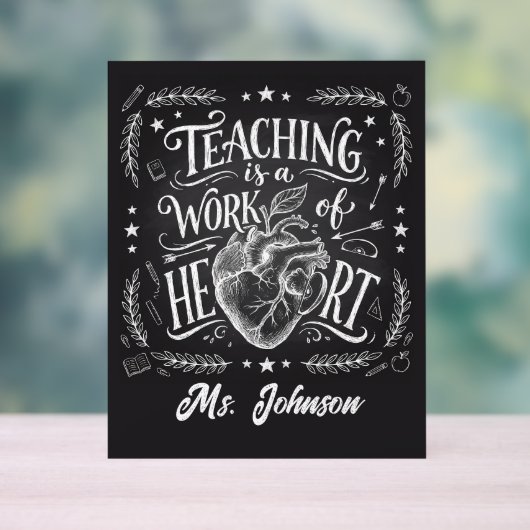 Personalized Teacher Gift Poster – Classroom Decor アクリルサイン (ニュートラル)