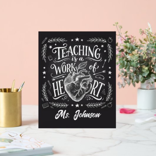 Personalized Teacher Gift Poster – Classroom Decor アクリルサイン (ウェディング)