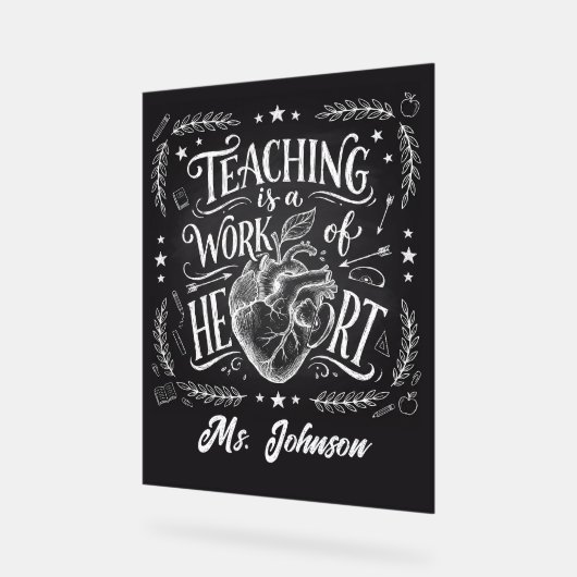 Personalized Teacher Gift Poster – Classroom Decor アクリルサイン (傾斜)