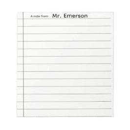 Personalized Teacher Lined Paper Notepad ノートパッド