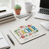Personalized Teacher Mouse Pad with Floral Design マウスパッド