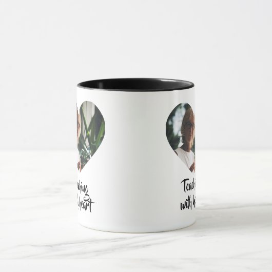 Personalized Teacher mug with Heart Photo Frame マグカップ (中央)