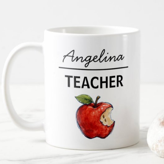 Personalized TEACHER Name Apple Gift コーヒーマグカップ