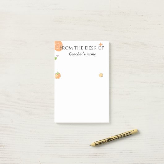 Personalized Teacher Notepad From The Desk Of ポストイット (デスク上)