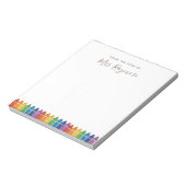 Personalized Teacher Notepad – Rainbow Crayon Appr ノートパッド (回転)