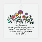 Personalized Teacher Ornament • Funny Thank You メタルオーナメント (正面)