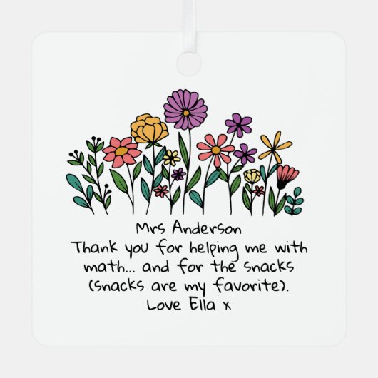 Personalized Teacher Ornament • Funny Thank You メタルオーナメント (正面)