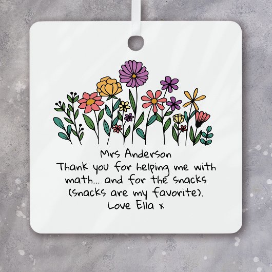 Personalized Teacher Ornament • Funny Thank You メタルオーナメント