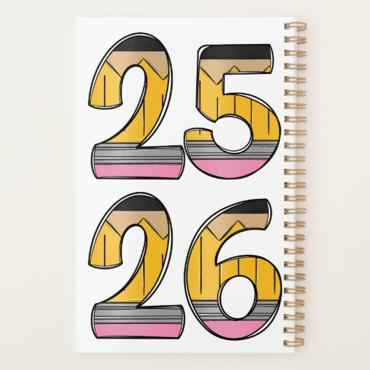 Personalized Teacher Planner – Pencil Initial プランナー手帳 (裏面)