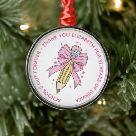 Personalized Teacher Retirement メタルオーナメント