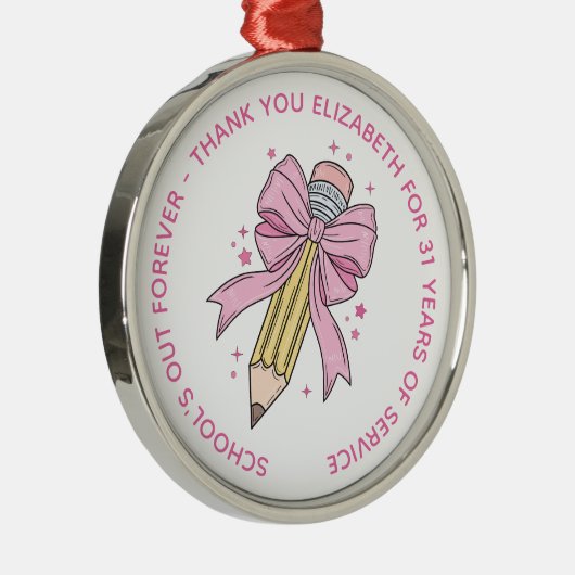 Personalized Teacher Retirement メタルオーナメント (右)