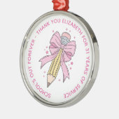 Personalized Teacher Retirement メタルオーナメント (左)