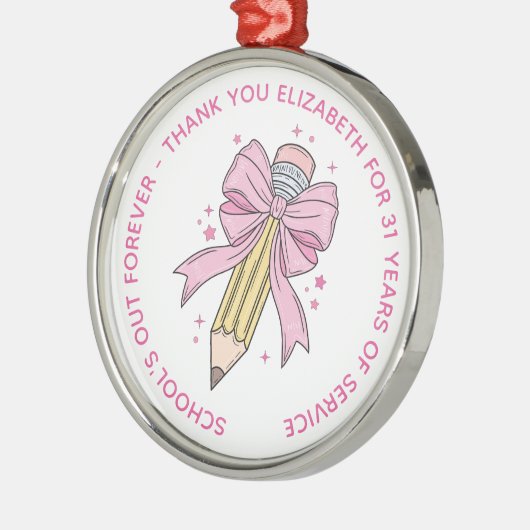Personalized Teacher Retirement メタルオーナメント (左)