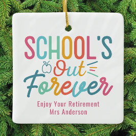 Personalized Teacher Retirement School's Out セラミックオーナメント