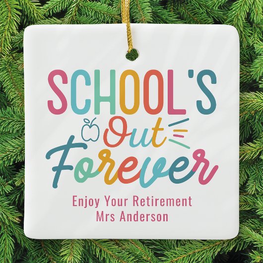 Personalized Teacher Retirement School's Out セラミックオーナメント