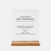 Personalized Teacher Retirement Typography アクリルサイン (正面)