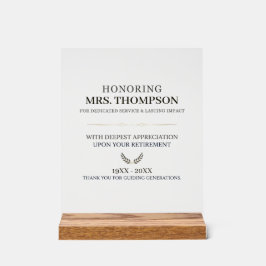 Personalized Teacher Retirement Typography アクリルサイン