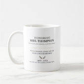 Personalized Teacher Retirement Typography コーヒーマグカップ (左)