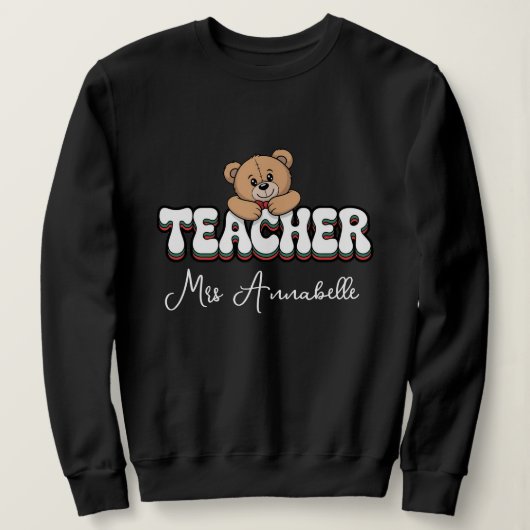 Personalized teacher Retro style  design  スウェットシャツ (デザイン正面)