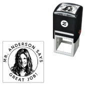 Personalized Teacher Stamp With Custom Photo Stamp セルフインキングスタンプ (インサイチュ)