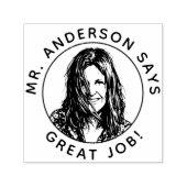 Personalized Teacher Stamp With Custom Photo Stamp セルフインキングスタンプ (デザイン)