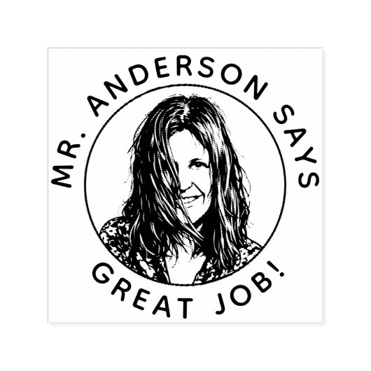 Personalized Teacher Stamp With Custom Photo Stamp セルフインキングスタンプ (デザイン)