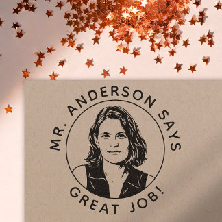 Personalized Teacher Stamp With Custom Photo Stamp ラバースタンプ