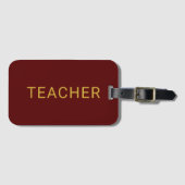 Personalized Teacher Text Statement Maroon ラゲッジタグ (正面横)