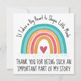 Personalized Teacher Thank You Card Rainbow Design シーズンカード