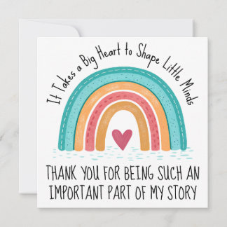 Personalized Teacher Thank You Card Rainbow Design シーズンカード