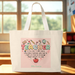 Personalized Teacher Tote Bag ラージトートバッグ