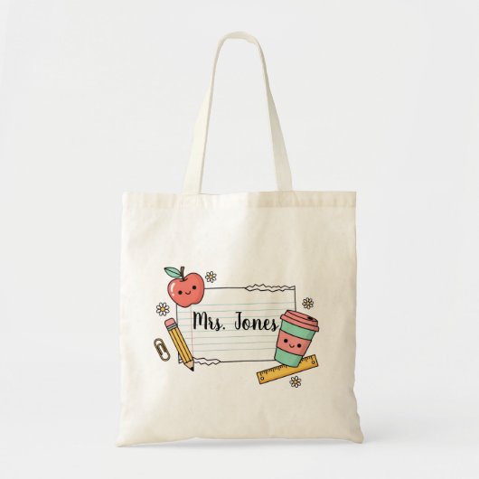 Personalized teacher Tote bag, Custom Teacher トートバッグ (正面)