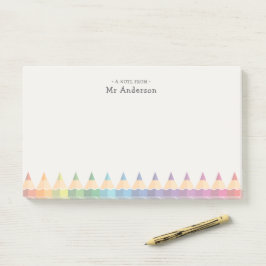 Personalized Teacher's Name Colorful Pencils ポストイット