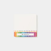 Personalized Teacher's Name Colorful Pencils ポストイット (正面)