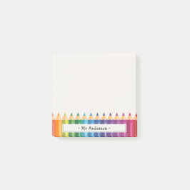 Personalized Teacher's Name Colorful Pencils ポストイット