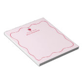 Personalized Teacher's Name Heart Apple Valentine ノートパッド (アングル)